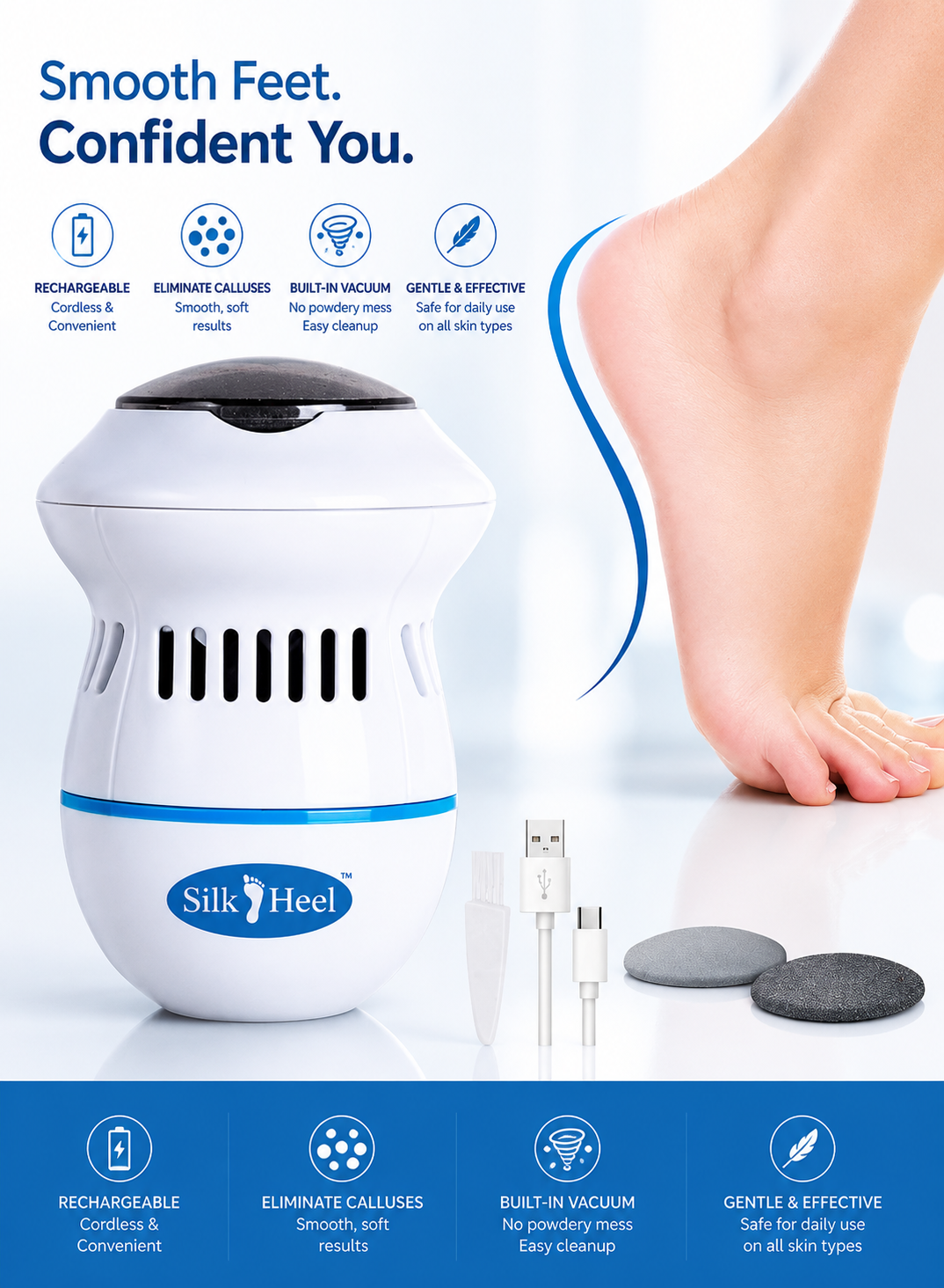 Silkheel™ Electric Callus Remover with Built-In Vacuum